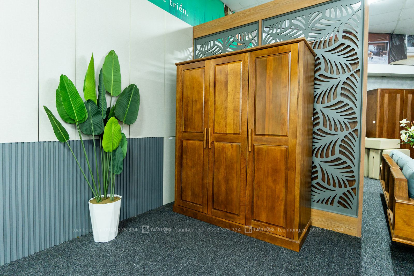 Tủ quần áo gỗ tự nhiên VB – thiết kế hiện đại, kích thước 1m8, nhiều ngăn tiện dụng, phù hợp phòng ngủ nhỏ gọ