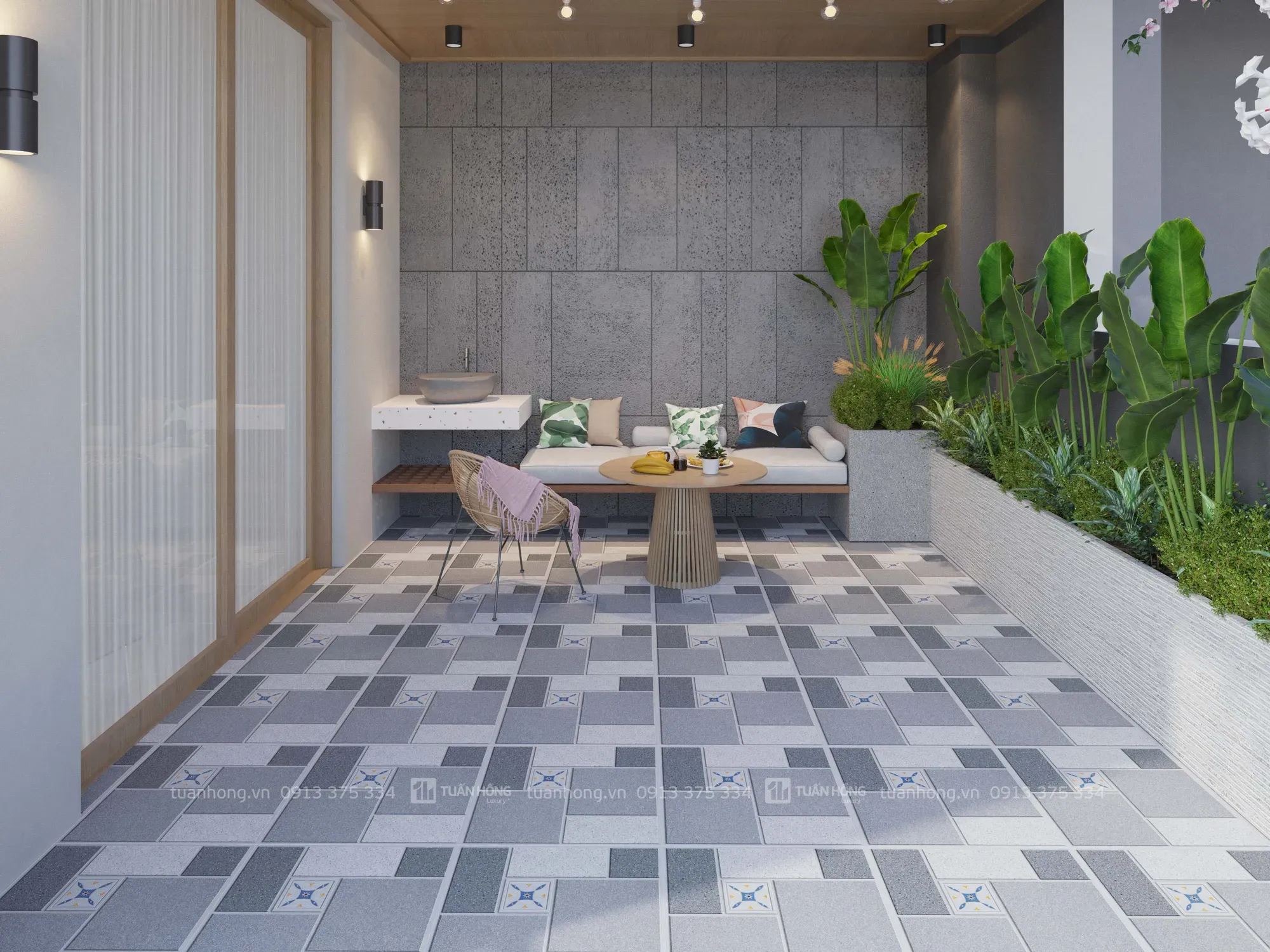 gạch sân vườn cho nhà cấp 4