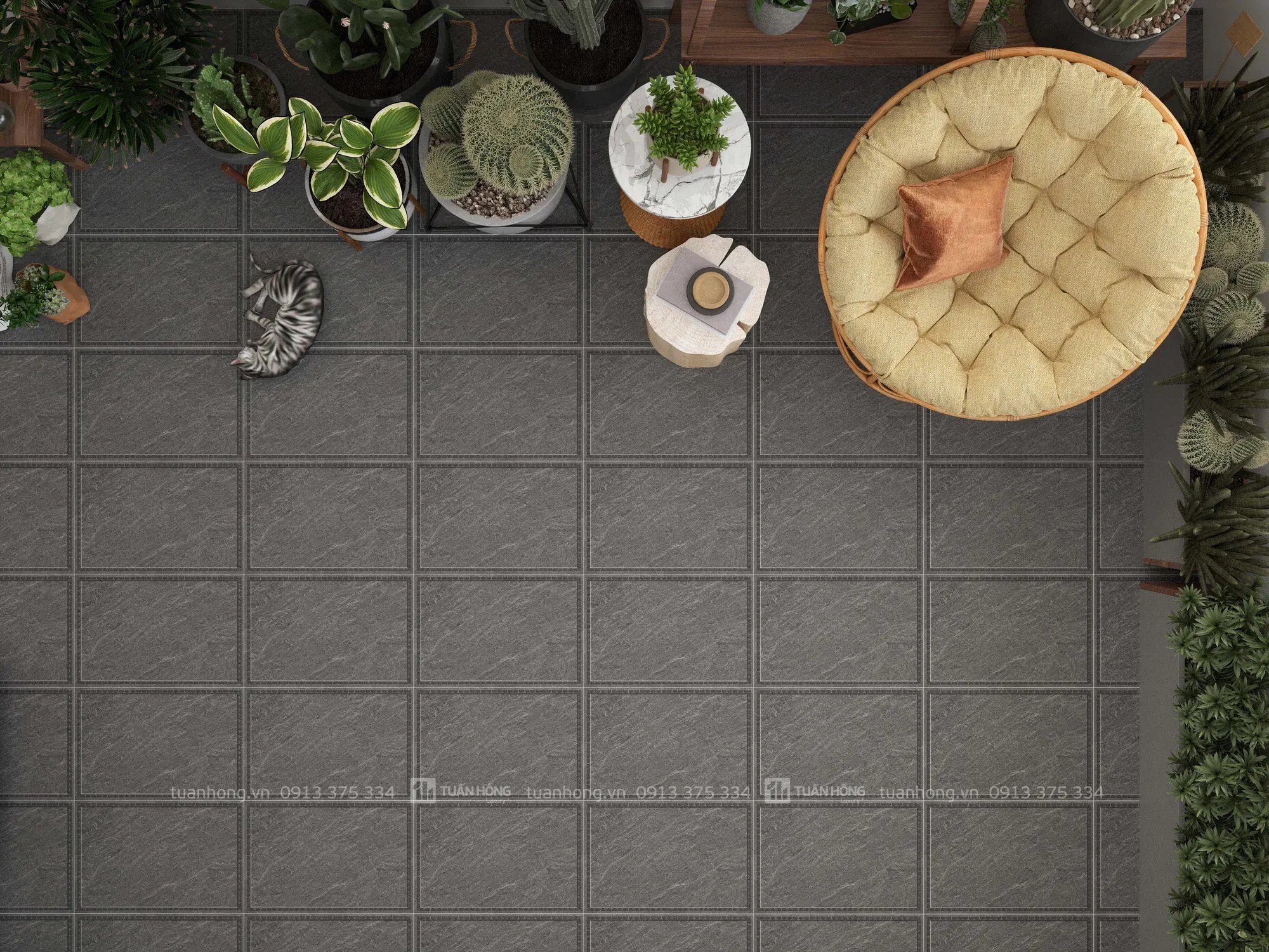 gạch bê tông và terrazzo
