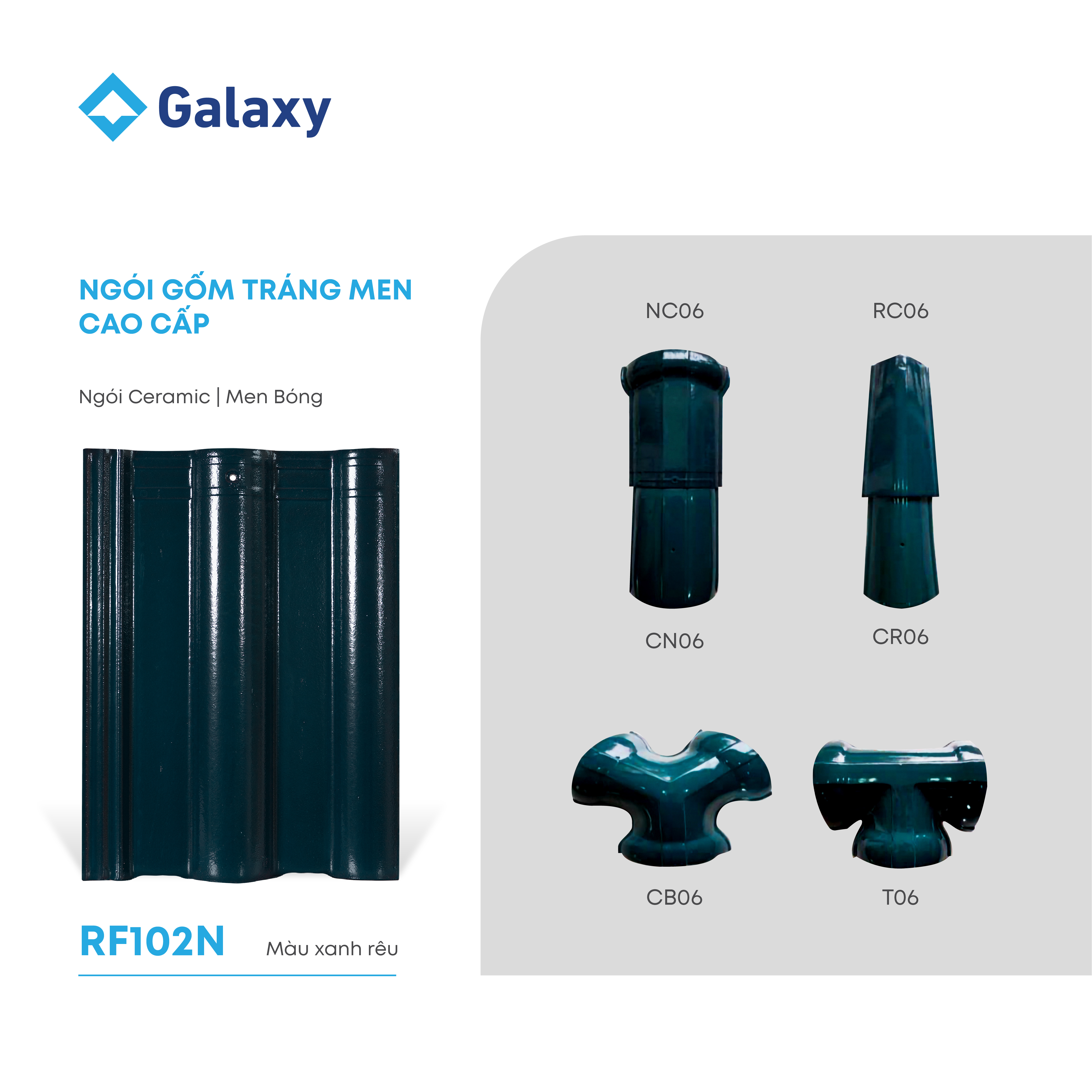 Ngói lợp gốm trắng men RF102