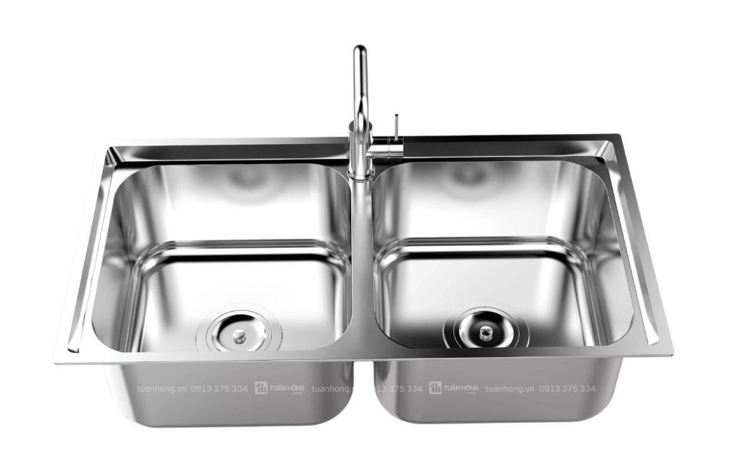 Chậu rửa bát inox Sơn Hà S82 được làm từ inox SUS304 cao cấp, bền đẹp, chống gỉ sét