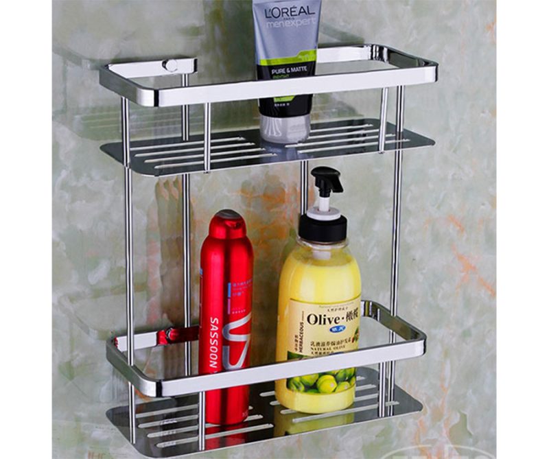 Kệ thẳng phên 2 tầng 1503-2 chất liệu inox SUS304 cao cấp, chống gỉ, thiết kế gọn đẹp phù hợp với nhà tắm, khu vực bếp hay spa