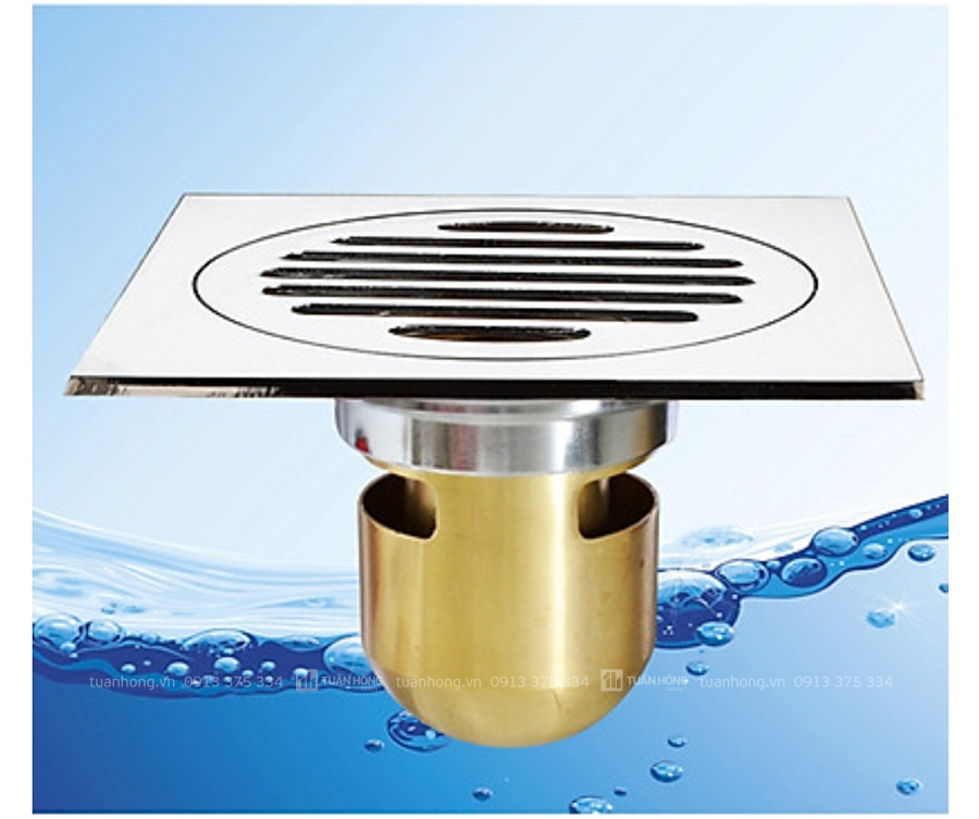 Thoát sàn 09 WaterMax chất liệu đồng BRASS, mạ chrome sáng bóng, thoát nước nhanh