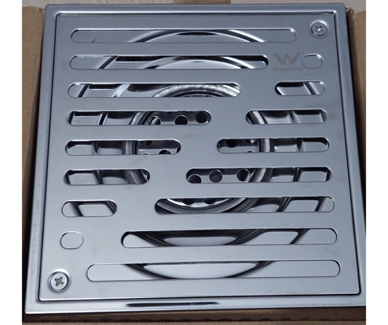 Thoát sàn vuông 13 Watermax nắp ẩn có kích thước 15x15cm, inox SUS304 chống gỉ, thiết kế tinh gọn