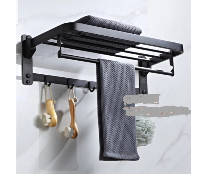 Vắt khăn giàn WaterMax 05 chất liệu inox SUS304 phủ sơn đen tĩnh điện, thiết kế hiện đại, đa năng