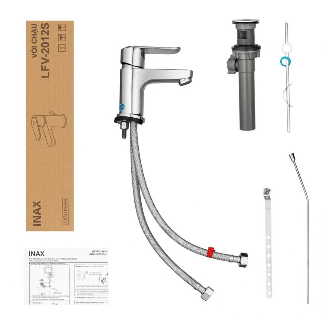 Vòi chậu rửa mặt nóng lạnh đơn LFV-2012S Inax - Ảnh 2