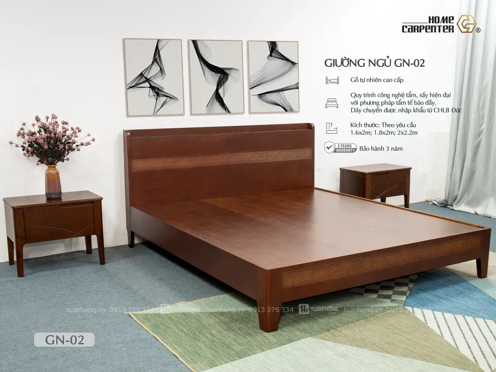 Giường ngủ gỗ tự nhiên Home Carpenter GN - 02