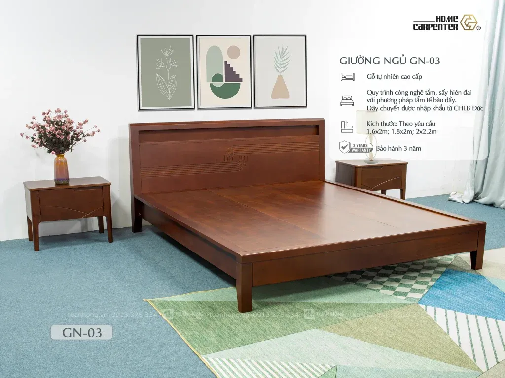 Giường Ngủ Gỗ Tự Nhiên Home Carpenter New 03