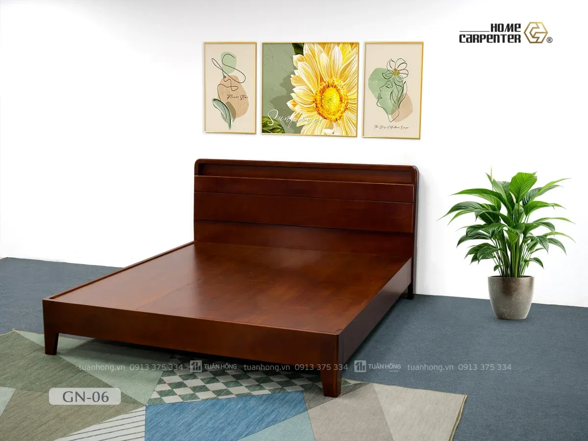 Giường ngủ gỗ tự nhiên Home Carpenter GN-06