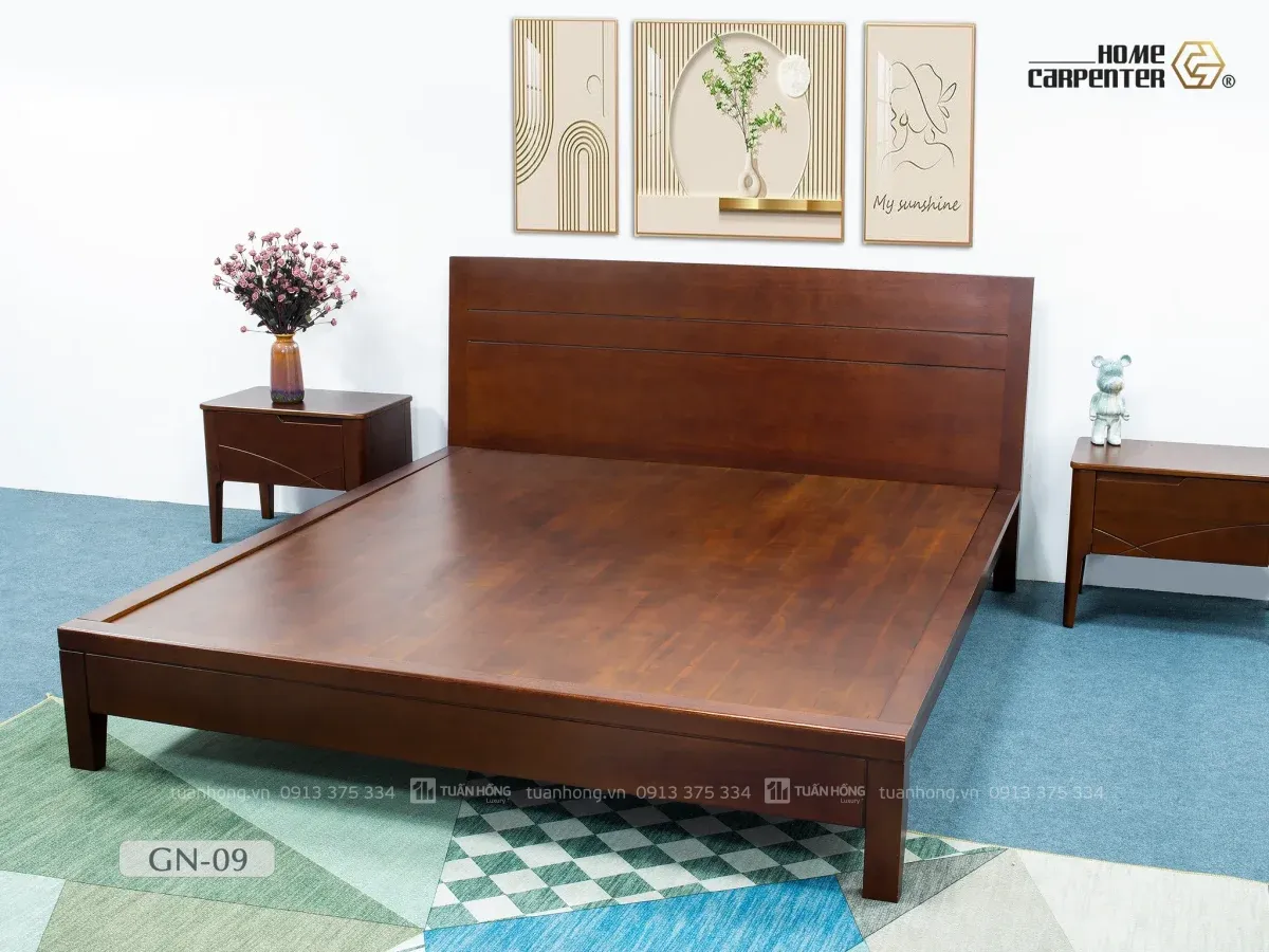 Giường ngủ gỗ tự nhiên Home Carpenter GN-09