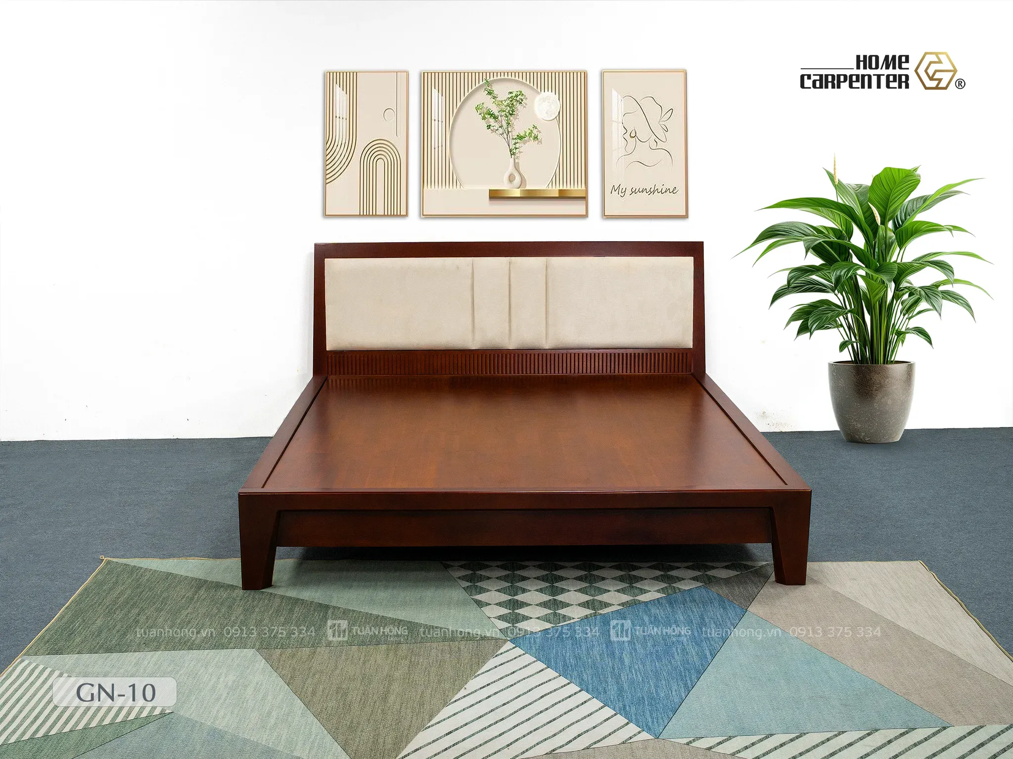 Giường ngủ gỗ tự nhiên Home Carpenter GN-10 - Ảnh 2