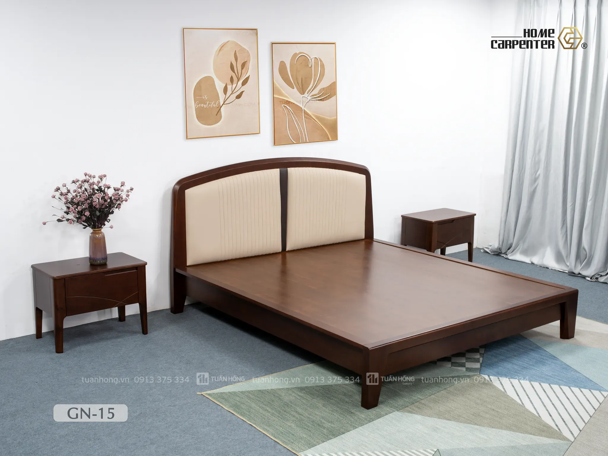 Giường ngủ gỗ tự nhiên Home Carpenter GN-15 - Ảnh 6
