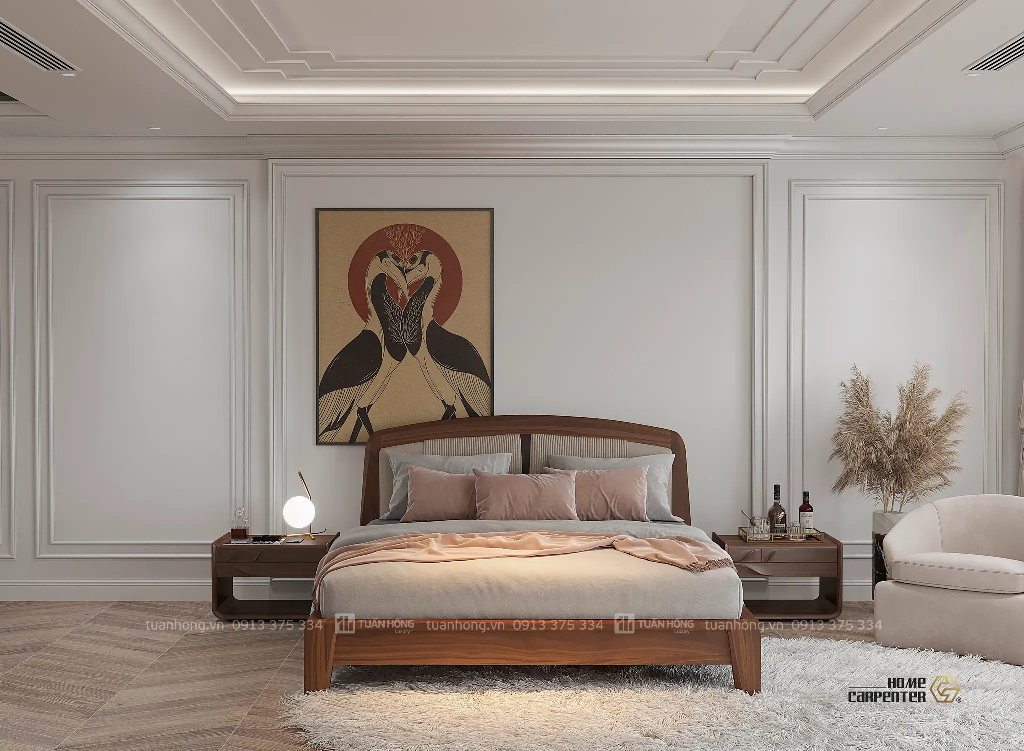 Giường ngủ gỗ tự nhiên Home Carpenter GN-15 - Ảnh 8