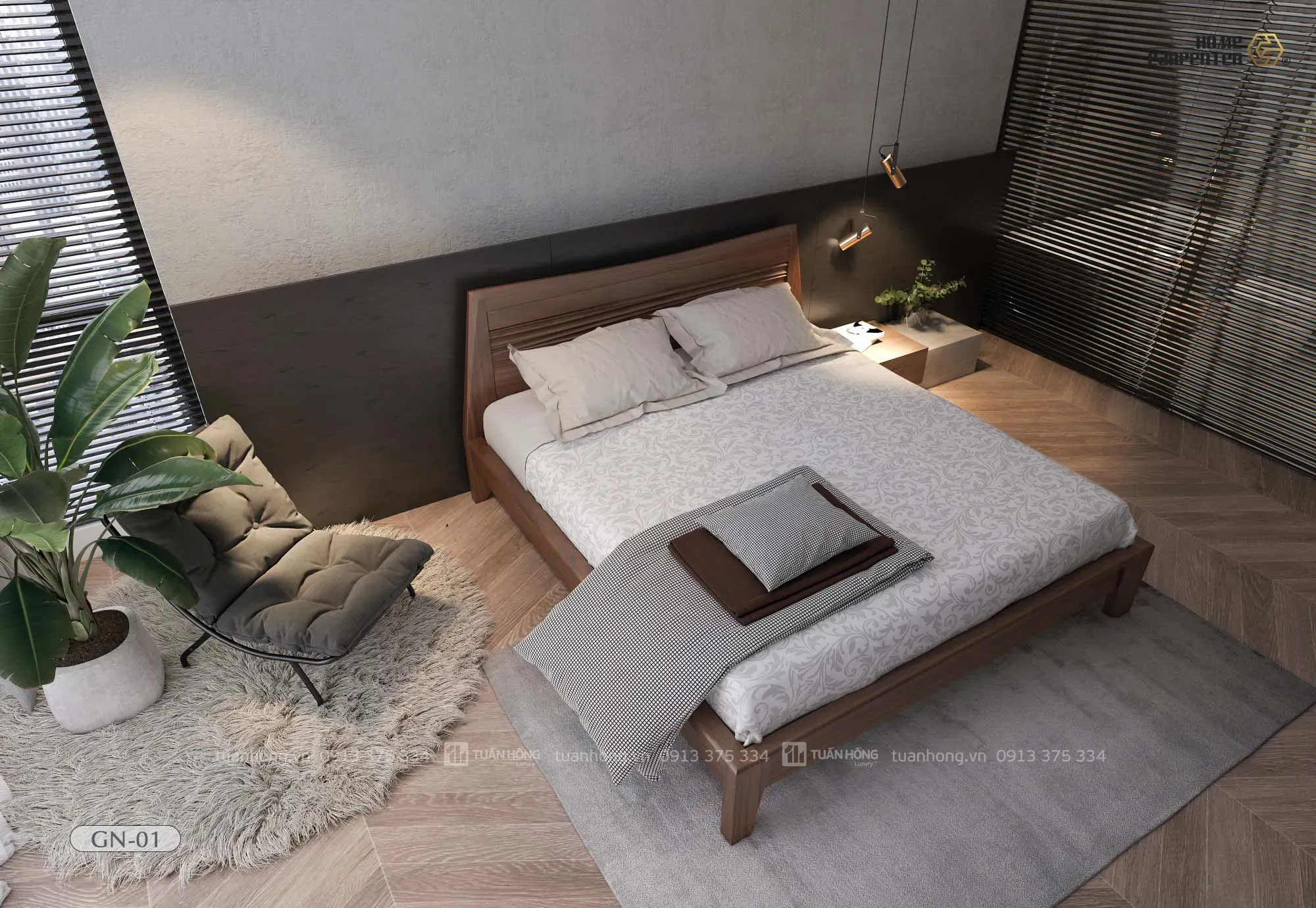 Giường Ngủ Gỗ Tự Nhiên Home Carpenter GN - 01 - Ảnh 9