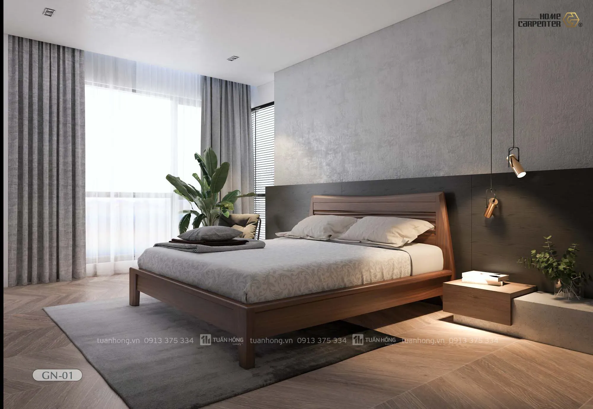 Giường Ngủ Gỗ Tự Nhiên Home Carpenter GN - 01 - Ảnh 8