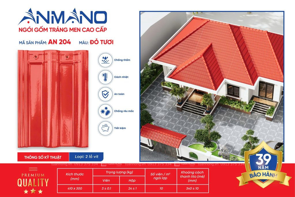 Ngói lợp tráng men AN204