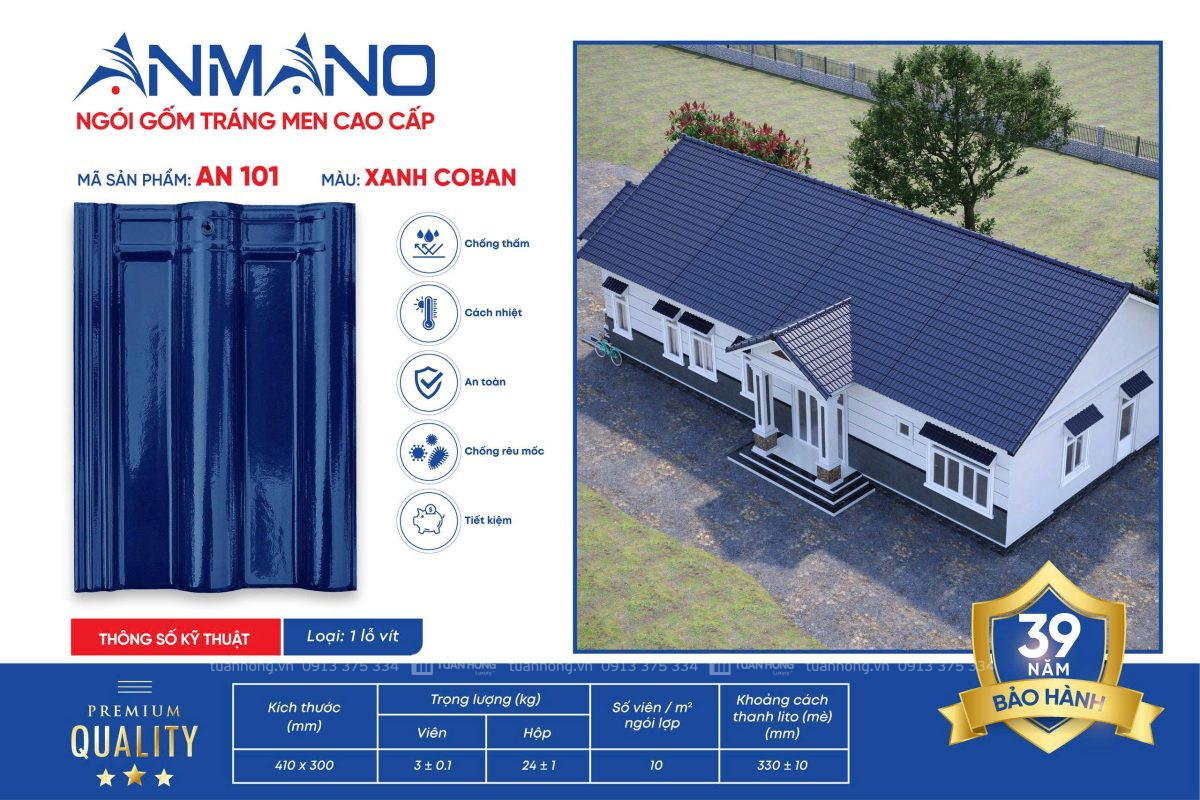 Ngói lợp tráng men AN101