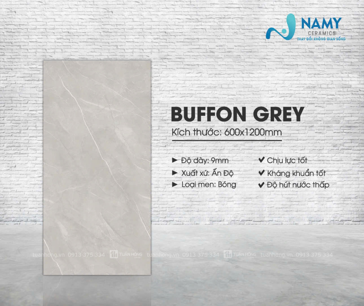 Gạch Ốp Lát BUFFON GREY
